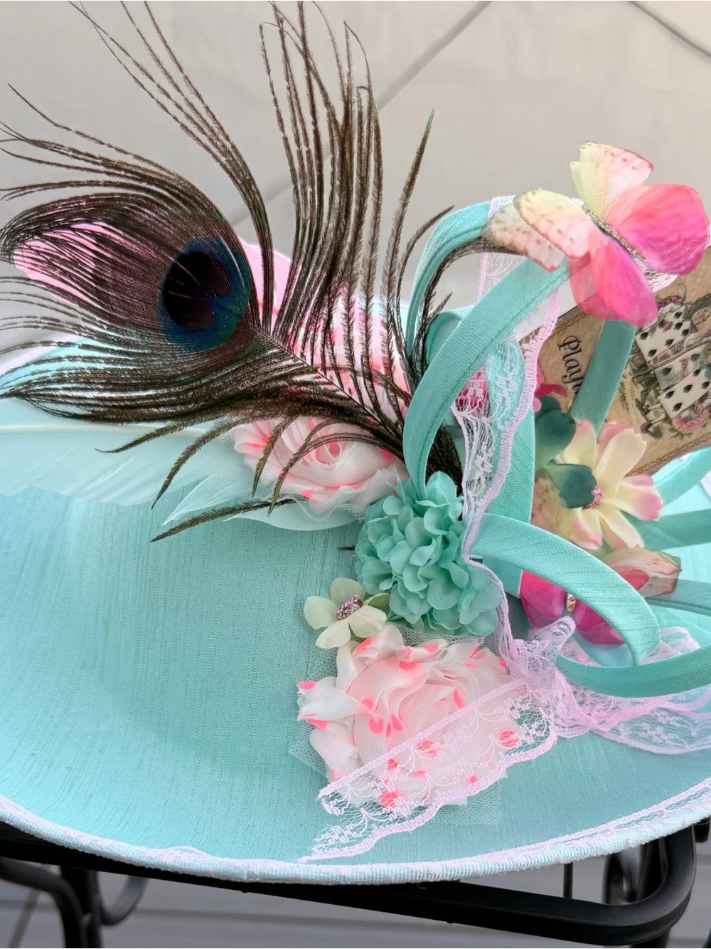 Aqua Feathered Fascinator Hat for Women - Elegant Event Headpiece
